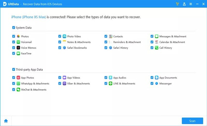 2. Select Data Type to Scan
